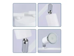 NETTLIFE Plafón^Plafonero LED de 4 bombillas GU10, plafonero moderno con luz de punto para interiores, . Blanco