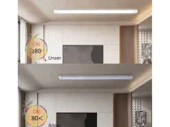 NETTLIFE Plafón^Plafonero LED de 120 cm y 36 W, tubo de luz para habitaciones húmedas, 4000 K, lámpara para bodega, neutro, ángulo de haz largo de 180°. Blanco