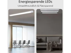 NETTLIFE Plafón^Plafonero LED de 120 cm y 36 W, tubo de luz para habitaciones húmedas, 4000 K, lámpara para bodega, neutro, ángulo de haz largo de 180°. Blanco