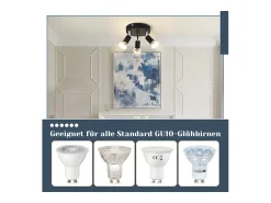Online NETTLIFE Plafonero LED GU10 - 3 Focos de Techo Redondeados Modernos, Focos de Techo de 350° para Cocinas, Pasillos, Habitaciones y Salones - Sin Bombilla, . Negro