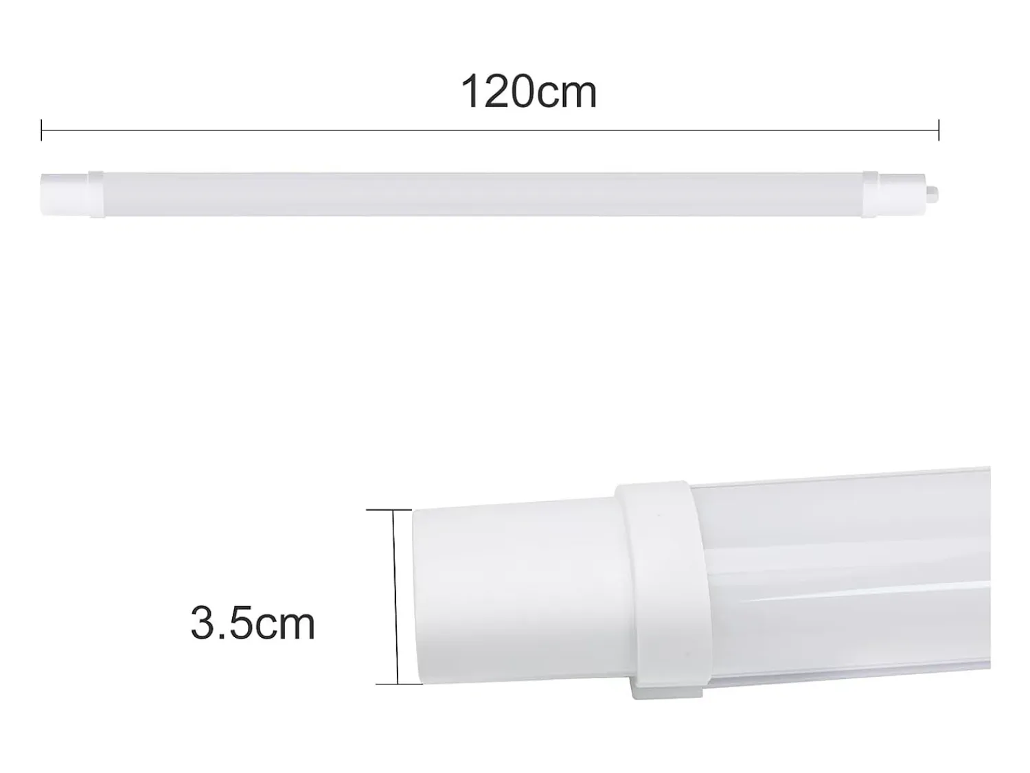 Discount NETTLIFE . Plafonero LED para ambiente húmedo, luz de 120 cm, plafonero de 36 W, IP65. Tubo fluorescente de luz para bañera de 5000 K. Blanco