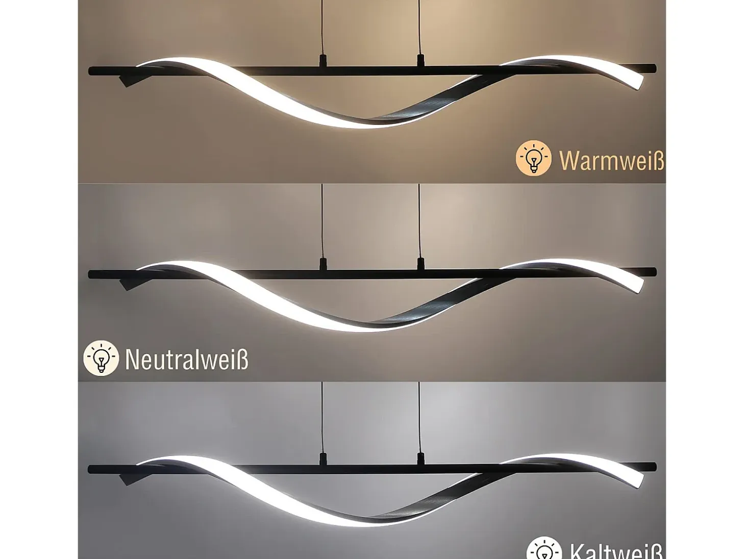 NETTLIFE, soporte moderno de LED regulable, 22 W, de color plateado, diámetro de 100 cm, de aluminio, diseño ondulado, altura ajustable para comedor y dormitorio.