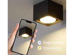 NETTLIFE Plafón^Spot LED Luces de techo GX53 MAX.5W Foco giratorio cuadrado para cocina Sala Comedor Pasillo Negro