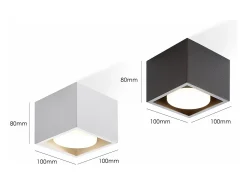 NETTLIFE Plafón^Spot LED Luces de techo GX53 MAX.5W Foco giratorio cuadrado para cocina Sala Comedor Pasillo Negro