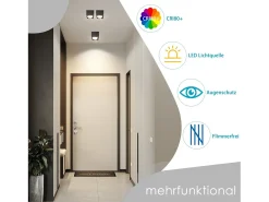 NETTLIFE Plafón^Spot LED Luces de techo GX53 MAX.5W Foco giratorio cuadrado para cocina Sala Comedor Pasillo Negro