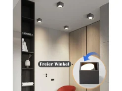 NETTLIFE Plafón^Spot LED Luces de techo GX53 MAX.5W Foco giratorio cuadrado para cocina Sala Comedor Pasillo Negro