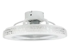 Clearance NETTLIFE Ventilador de techo LED con control remoto, silencioso, 48,5cm, ajustable, temporizador, cristal, para salón/dormitorio. Blanco