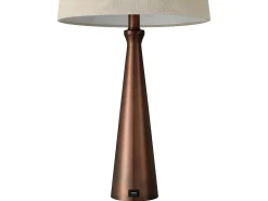 AKUNADECOR Lámpara De Mesa^Novedad En Sobremesa Con Puerto Usb Modelo Pearl Marron Marru00f3n