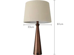 AKUNADECOR Lámpara De Mesa^Novedad En Sobremesa Con Puerto Usb Modelo Pearl Marron Marru00f3n