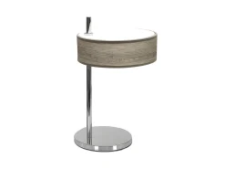 Hot AKUNADECOR Novedad Sobremesa Cromo/madera Gris Modelo Haiti Plateado