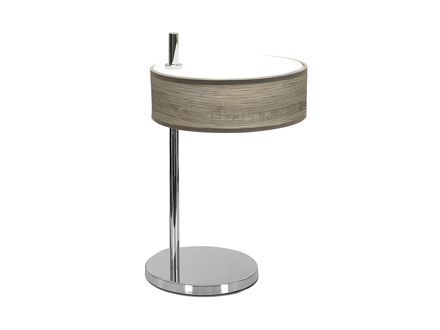 Hot AKUNADECOR Novedad Sobremesa Cromo/madera Gris Modelo Haiti Plateado