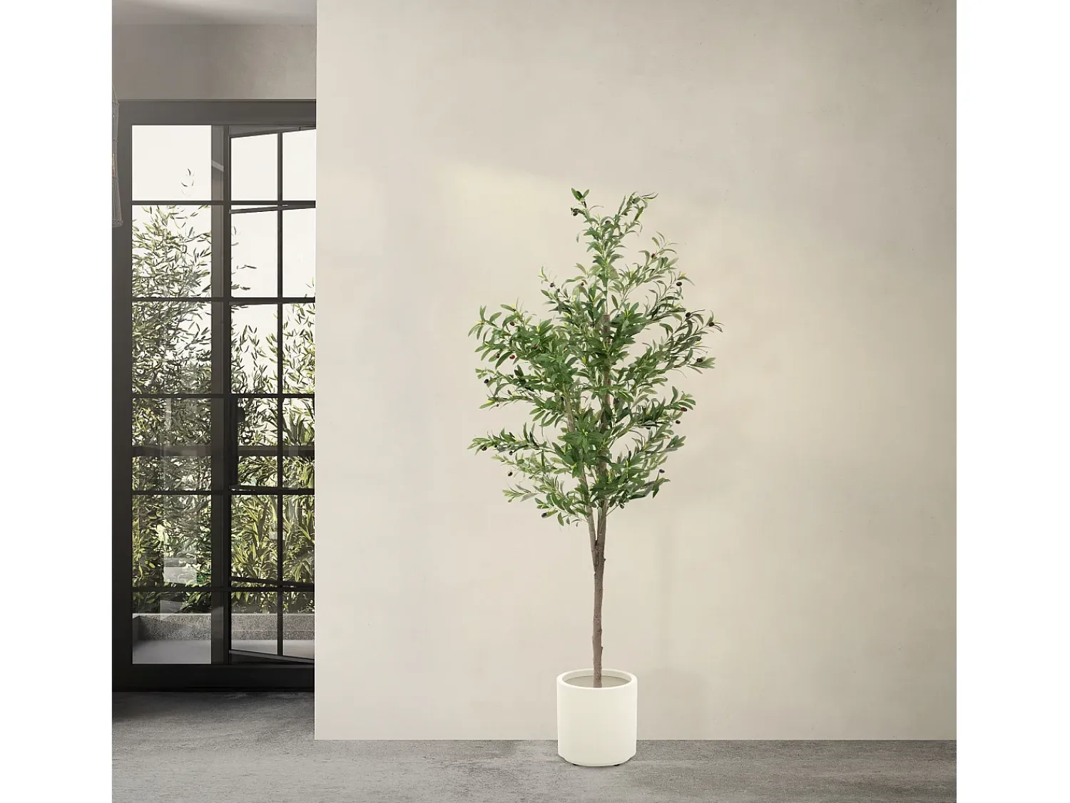 ML-DESIGN Planta Artificial^Olivo artificial Plantas artificiales Árbol artificial Planta artificial en mace Verde