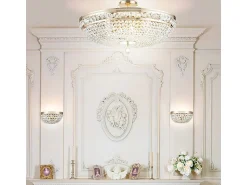 Maytoni Plafón^Ottilia Lámpara de Techo Semi Empotrada Oro & Cristal, 12 Luces, E14 Dorado