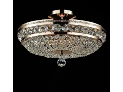 Hot Maytoni Ottilia Plafón Semi Empotrado Oro & Cristal, 6 Luces, E14 Dorado