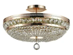 Hot Maytoni Ottilia Plafón Semi Empotrado Oro & Cristal, 6 Luces, E14 Dorado