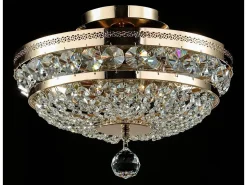 New Maytoni Ottilia Plafón Semi Empotrado Oro & Cristal, 3 Luces, E14 Dorado