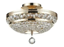 New Maytoni Ottilia Plafón Semi Empotrado Oro & Cristal, 3 Luces, E14 Dorado