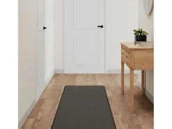 Overijse Alfombra de pasillo con aspecto sisal gris antracita 50x250 cm