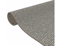 Overijse Alfombra de pasillo con aspecto de sisal plateada 50x100 cm