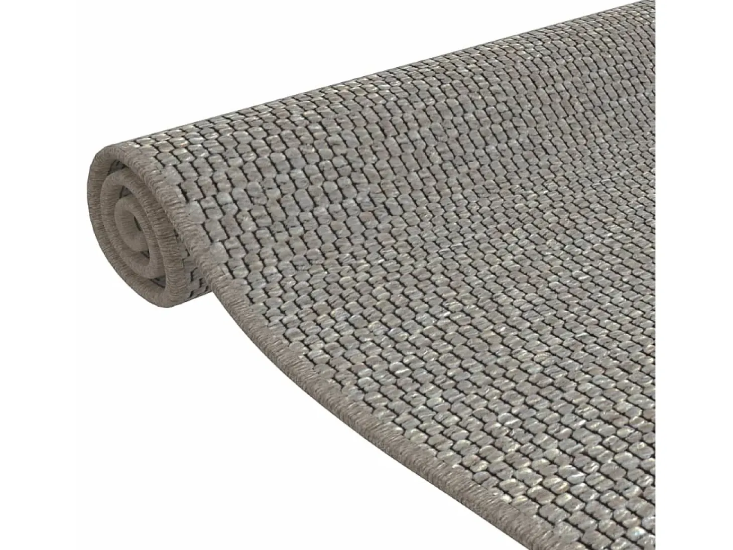 Overijse Alfombra de pasillo con aspecto de sisal plateada 50x100 cm
