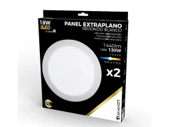 Online 7H SEVENON Pack 2 Downlights LED Ultraslim Redondos 18W 1440lm Ø22,5cm 4000K 40000H 7hSevenOn Blanco