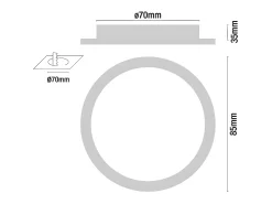 7H SEVENON Plafón^Pack 3 Mini Downlight LED Ultraslim Empotrable Redondo 4W 300lm Ø7cm 4000K Aluminio 7hSevenOn Gris