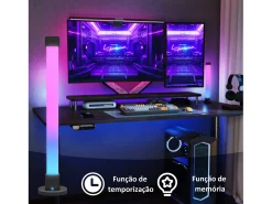 Homcom Pack de 2 lámparas Flow luz LED Bluetooth 32,5x6x6 cm Blanco