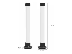 Homcom Pack de 2 lámparas Flow luz LED Bluetooth 32,5x6x6 cm Blanco