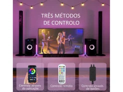 Homcom Pack de 2 lámparas Flow luz LED Bluetooth 32,5x6x6 cm Blanco