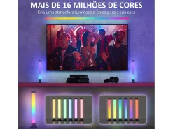 Homcom Pack de 2 lámparas Flow luz LED Bluetooth 32,5x6x6 cm Blanco