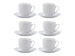 Pack de 6 tazas New Renova Quid con plato porcelana blanco 20cl