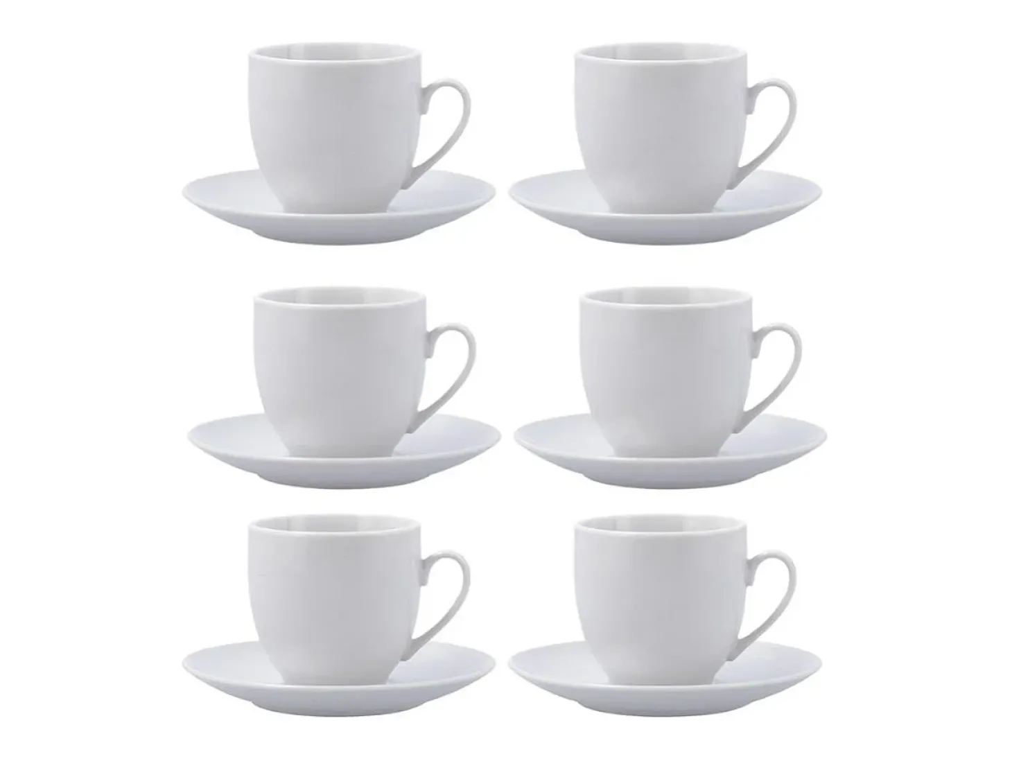 Pack de 6 tazas New Renova Quid con plato porcelana blanco 20cl