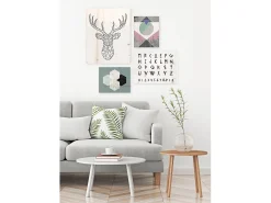 DECOWOOD Cuadro^Pack de cuadros con motivos nórdicos Blanco