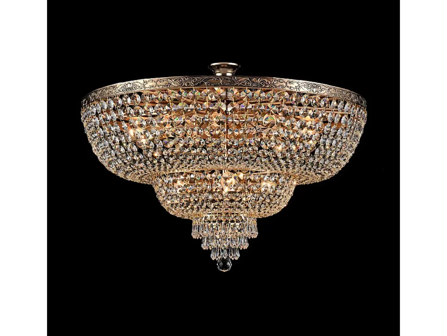Maytoni Plafón^Palace Plafón Semi Empotrado Antiguo y Cristal, 14 Luces, E27 Dorado