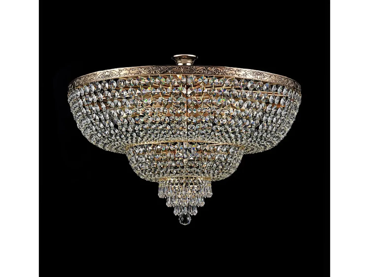 Maytoni Plafón^Palace Plafón Semi Empotrado Antiguo y Cristal, 14 Luces, E27 Dorado
