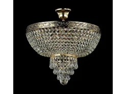 Maytoni Plafón^Palace Plafón Semi Empotrado Oro Antiguo & Cristal, 5 Luces, E27 Dorado