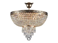 Maytoni Plafón^Palace Plafón Semi Empotrado Oro Antiguo & Cristal, 5 Luces, E27 Dorado