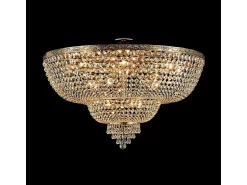 Maytoni Plafón^Palace Plafón Semi Empotrado Oro Antiguo & Cristal, 18 Luces, E27 Dorado