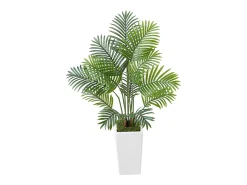 Planta Artificial^Palmera Artificial Areca SucceBuy, 1,2 m, Planta Artificial Tropical en Maceta Blanca, Lote de 2, Falso Árbol Tropical Palmera Areca, Planta Falsa para Oficina Verde
