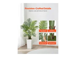 Planta Artificial^Palmera Artificial Areca SucceBuy, 1,2 m, Planta Artificial Tropical en Maceta Blanca, Lote de 2, Falso Árbol Tropical Palmera Areca, Planta Falsa para Oficina Verde