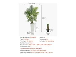 Planta Artificial^Palmera Artificial Areca SucceBuy, 1,2 m, Planta Artificial Tropical en Maceta Blanca, Lote de 2, Falso Árbol Tropical Palmera Areca, Planta Falsa para Oficina Verde