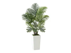 Planta Artificial^Palmera Artificial Areca SucceBuy, 1,2 m, Planta Artificial Tropical en Maceta Blanca, Lote de 2, Falso Árbol Tropical Palmera Areca, Planta Falsa para Oficina Verde