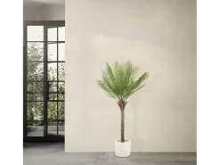 Palmera artificial ML-Design de 150 cm, planta artificial grande, palmera tropical artificial, planta artificial, planta falsa decorativa