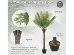 Palmera artificial ML-Design de 150 cm, planta artificial grande, palmera tropical artificial, planta artificial, planta falsa decorativa