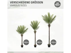 Palmera artificial ML-Design de 150 cm, planta artificial grande, palmera tropical artificial, planta artificial, planta falsa decorativa