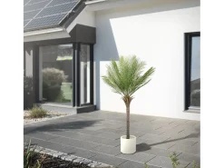 Palmera artificial ML-Design de 150 cm, planta artificial grande, palmera tropical artificial, planta artificial, planta falsa decorativa