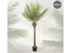 Palmera artificial ML-Design de 150 cm, planta artificial grande, palmera tropical artificial, planta artificial, planta falsa decorativa