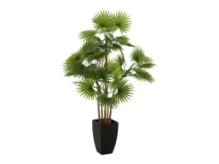 Best J-Line Palmera de ventilador en maceta de plástico 75x75x112 cm Verde