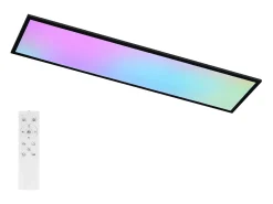 Panel LED NETTLIFE 120 x 30 cm regulable, largo, RGB, cambio de color, con mando a distancia, 39 W, negro
