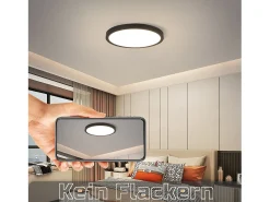 Discount NETTLIFE Panel LED , lámpara de techo redonda negra plana, iluminación de techo IP44 LED blanco neutro Negro